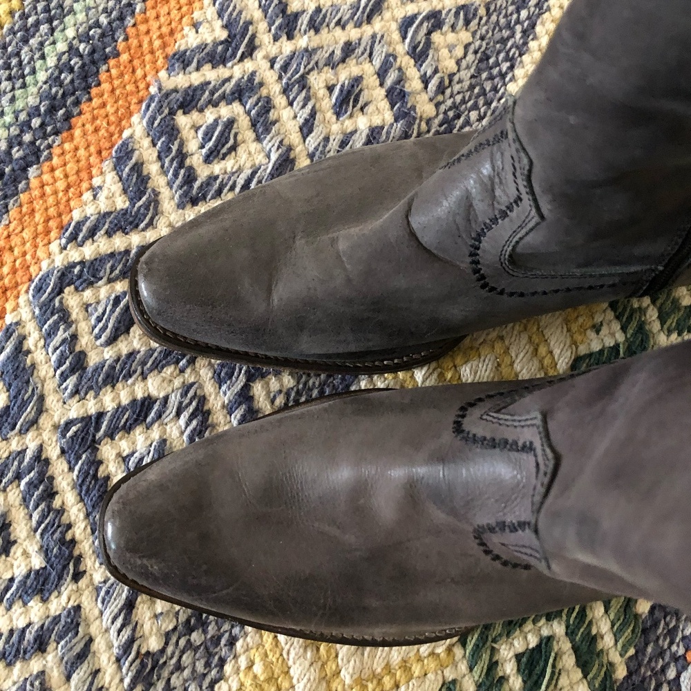 Roper Dark Gray Leather Cowboy Boots - Picture 4 of 5